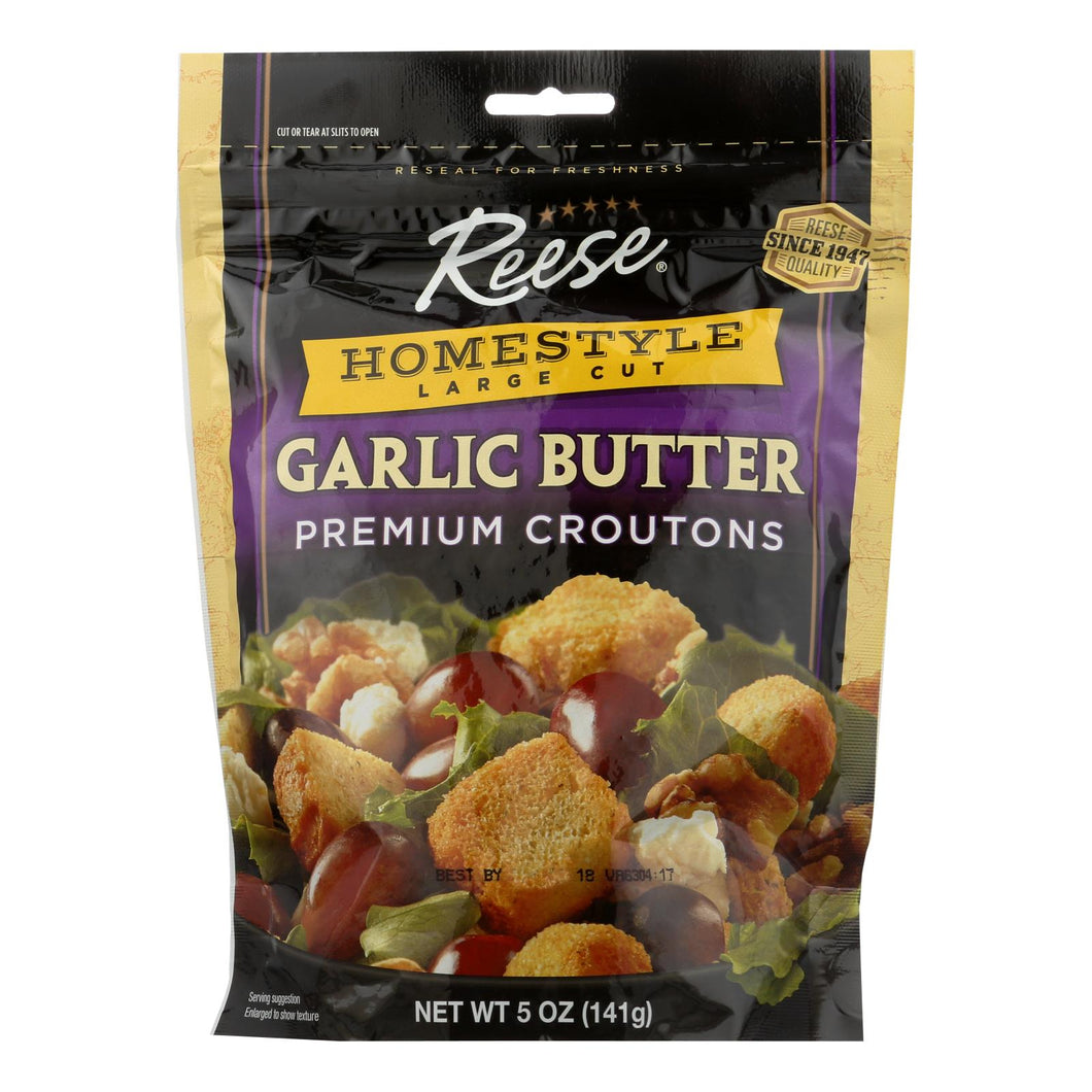 Reese Croutons Homestyle Garlic Butter - Case Of 12 - 5 Oz.