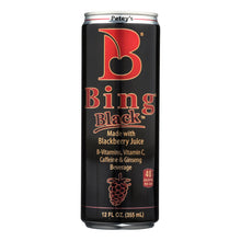 Load image into Gallery viewer, Petey&#39;s Bing Black B-vitamins Vitamin C Caffeine &amp; Ginseng Beverage  - Case Of 24 - 12 Fz