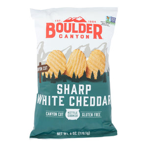 Boulder Canyon Natural Foods - Kettle Chips Wht Cheddar - Case Of 12 - 6 Oz