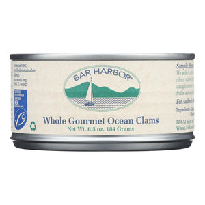 Bar Harbor - Clams Whole Gourmet Ocean - Case Of 12-6.5 Oz