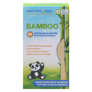 Naturezway - Dispbl Knives Bamboo - Case Of 24-24 Ct
