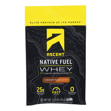 Load image into Gallery viewer, Ascent Native Fuel - Whey Chocolate Peanut Butter Sngle Packet - Case Of 15 - 1.23 Oz