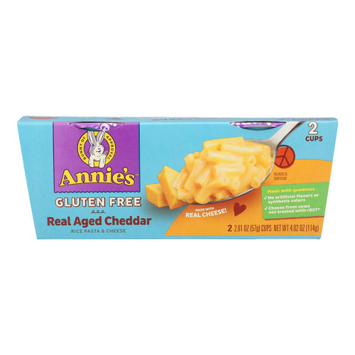 Annie's Homegrown Gluten Free Rice Pasta And Cheddar Microwavable Macaroni And Cheese Cup - Case Of 6 - 4.02 Oz.
