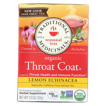 Load image into Gallery viewer, Traditional Medicinals Organic Lemon Echinacea Throat Coat Herbal Tea - 16 Tea Bags - Case Of 6