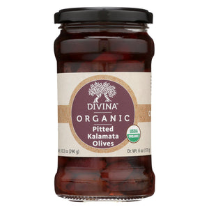 Divina - Organic Pitted Kalamata Olives - Case Of 6 - 6 Oz.
