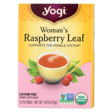 Load image into Gallery viewer, Yogi Organic Woman&#39;s Herbal Tea Raspberry Leaf - 16 Tea Bags - Case Of 6