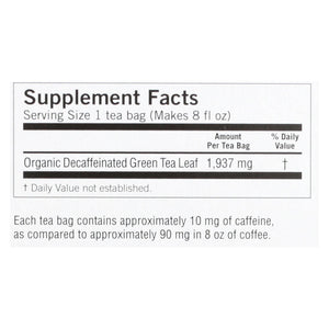 Yogi Organic Green Tea Caffeine Free - 16 Tea Bags - Case Of 6