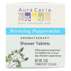 Aura Cacia - Reviving Aromatherapy Shower Tablets Peppermint - 3 Tablets