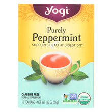 Load image into Gallery viewer, Yogi Organic Herbal Tea Caffeine Free Purely Peppermint - 16 Tea Bags - Case Of 6