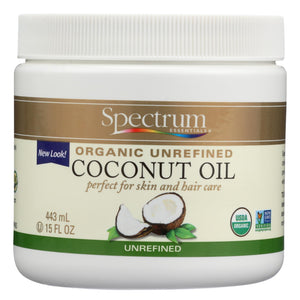 Spectrum Essentials Organic Coconut Oil - Unrefined - 15 Oz