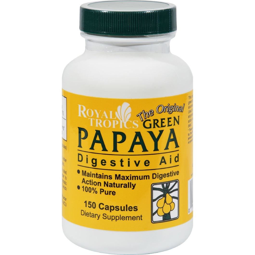 Royal Tropics The Original Green Papaya Digestive Aid - 150 Capsules
