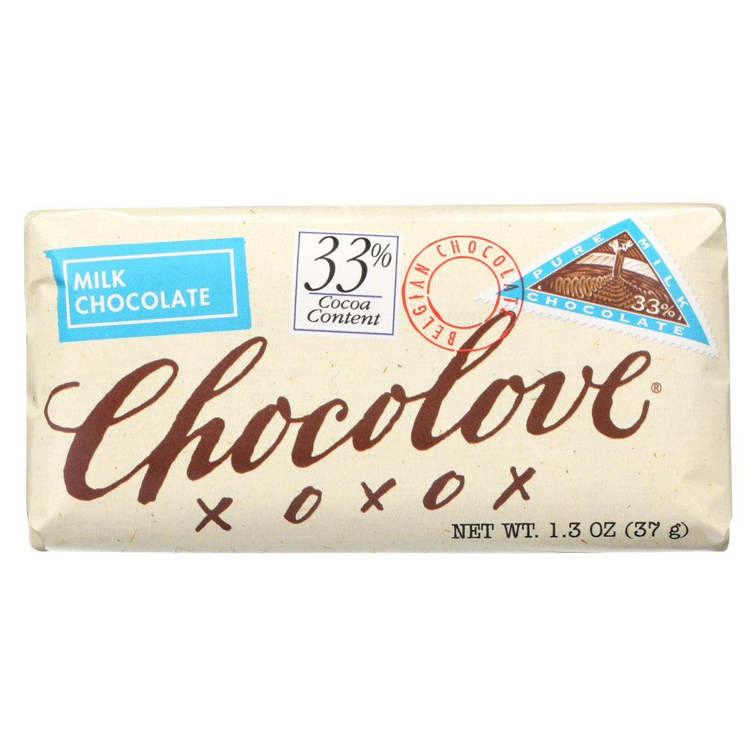 Chocolove Xoxox - Premium Chocolate Bar - Milk Chocolate - Pure - Mini - 1.3 Oz Bars - Case Of 12