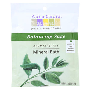 Aura Cacia - Aromatherapy Mineral Bath Balancing Sage - 2.5 Oz - Case Of 6