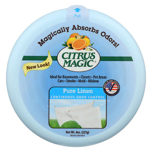 Citrus Magic Solid Air Freshener - Pure Linen - Case Of 6 - 8 Oz
