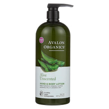 Load image into Gallery viewer, Avalon Organics Hand And Body Lotion Aloe Unscented - 32 Fl Oz