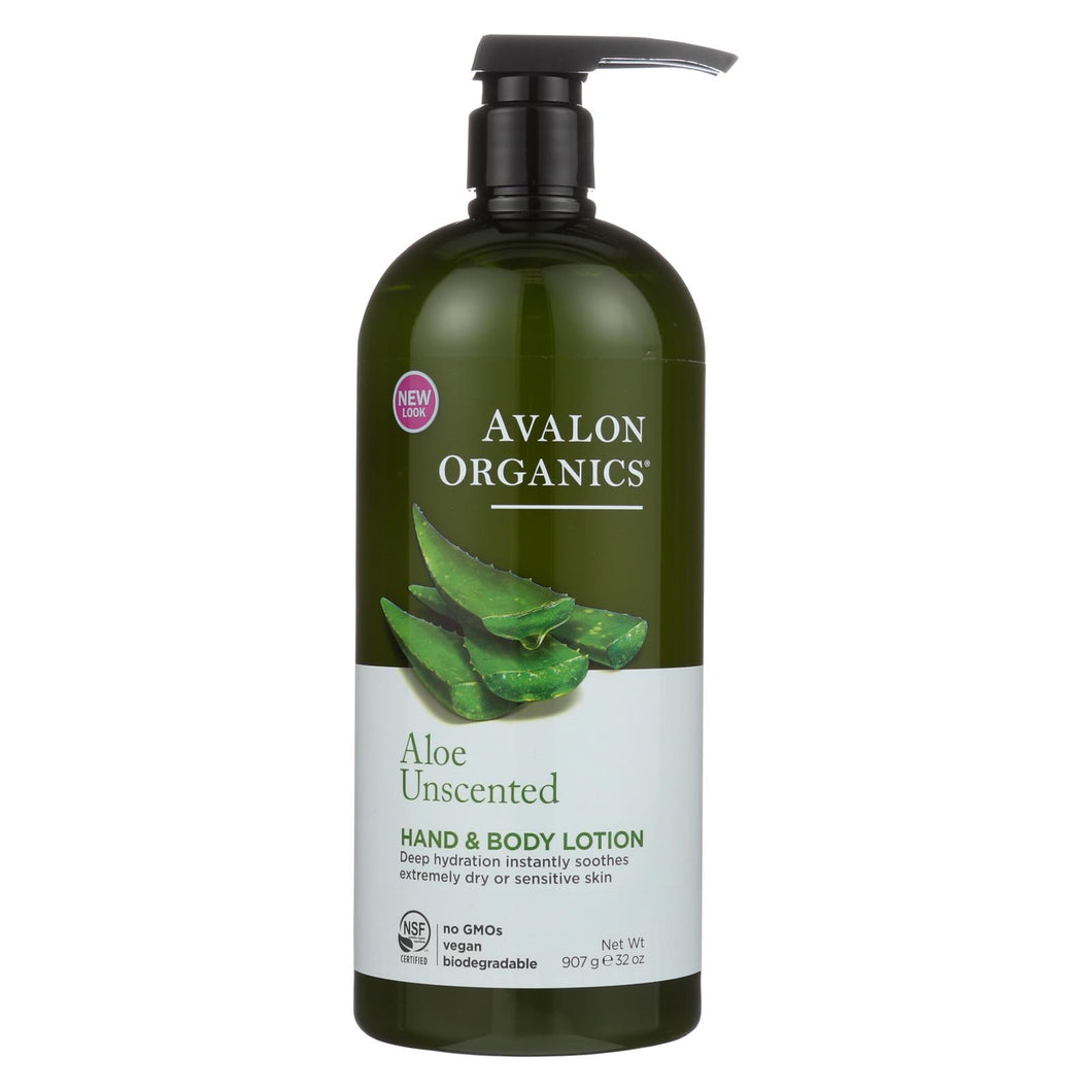 Avalon Organics Hand And Body Lotion Aloe Unscented - 32 Fl Oz