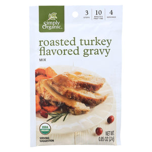 Simply Organic Roasted Turkey Flavored Gravy Seasoning Mix - Case Of 12 - 0.85 Oz.