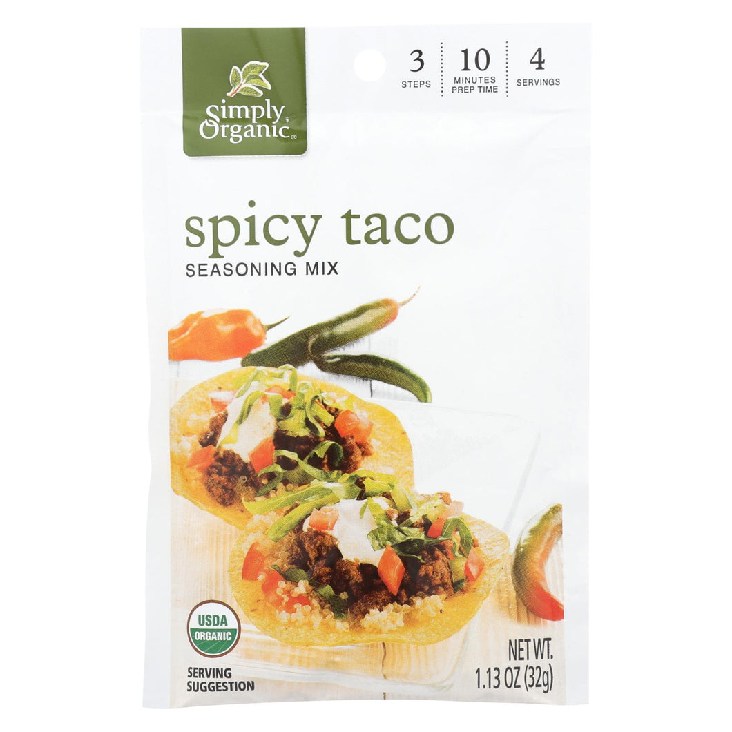 Simply Organic Spicy Taco Seasoning Mix - Case Of 12 - 1.13 Oz.
