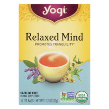 Load image into Gallery viewer, Yogi Relaxed Mind Herbal Tea Caffeine Free - 16 Tea Bags - Case Of 6