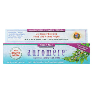 Auromere Toothpaste - Mint-free - Case Of 1 - 4.16 Oz.