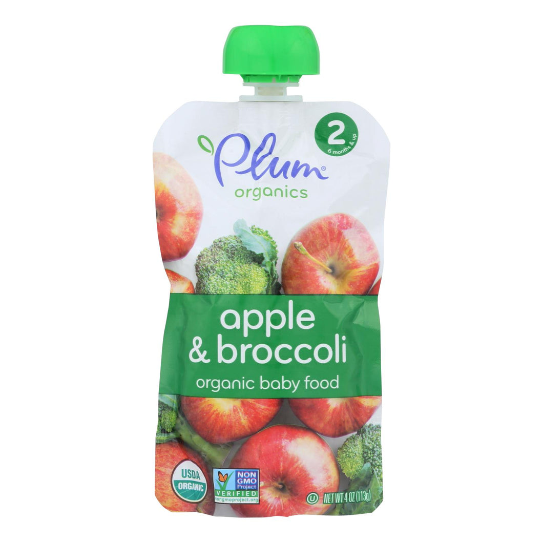 Plum Organics Baby Food - Organic - Broccoli And Apple - Stage 2 - 6 Months And Up - 4 Oz - Case Of 6