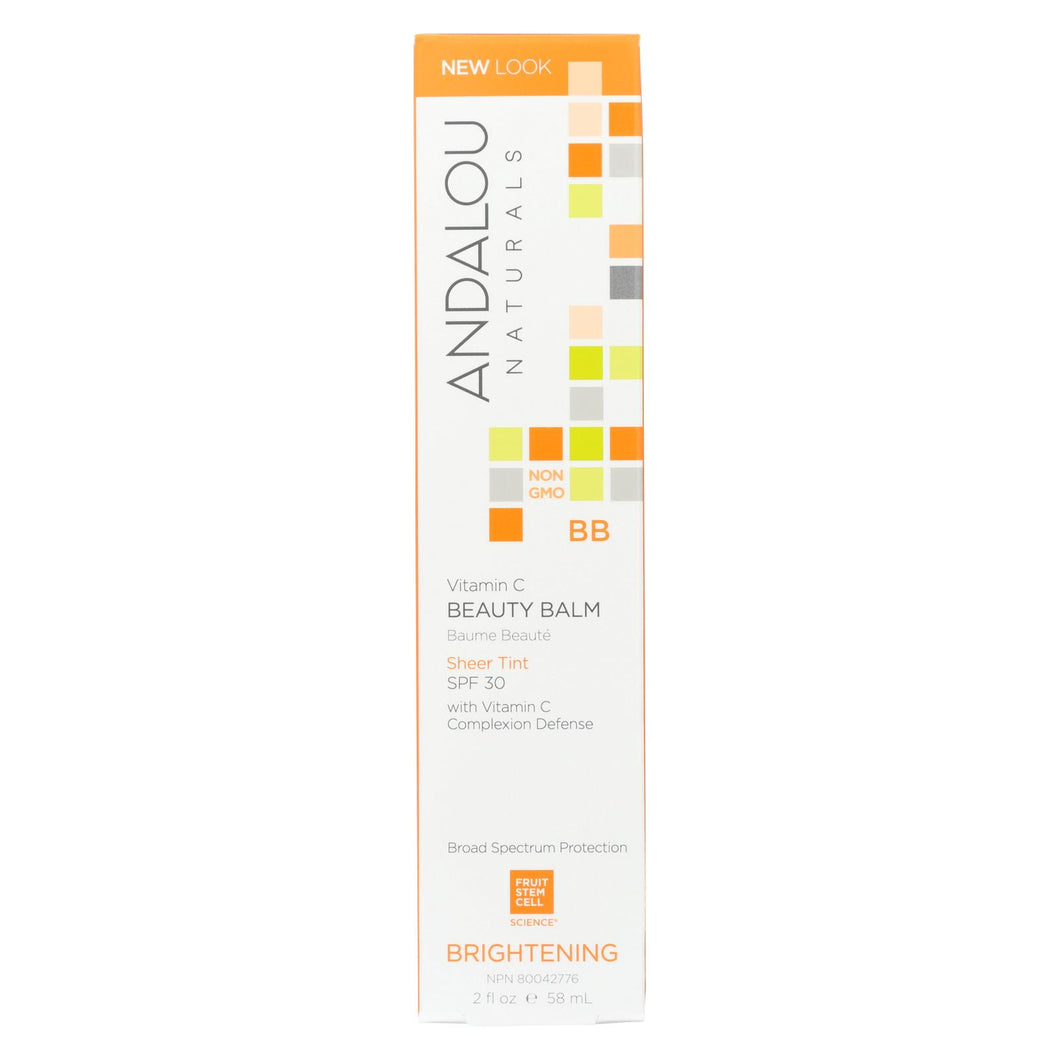 Andalou Naturals Beauty Balm Sheer Tint With Spf 30 Brightening - 2 Oz