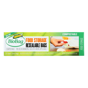 Biobag - Resealable Food Storage Bags - Case Of 12 - 20 Count