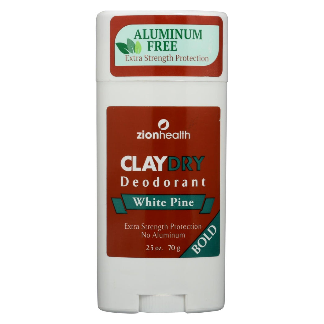 Zion Health Claydry Silk Deodorant - White Pine - 2.5 Oz