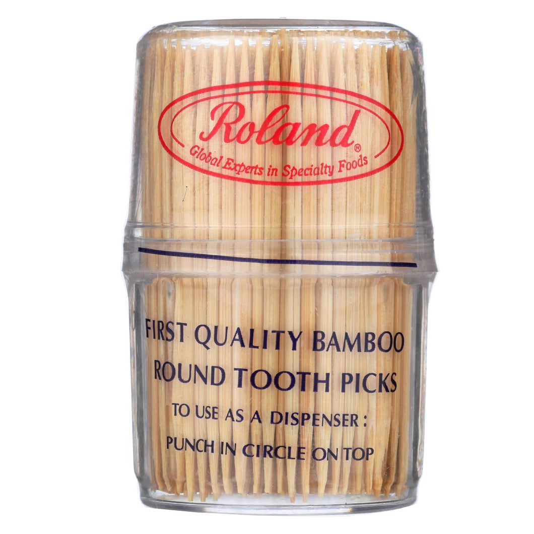 Roland Bamboo Toothpicks - Round - Case Of 12 - 300 Count