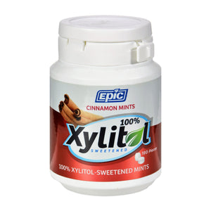 Epic Dental - Xylitol Mints - Cinnamon Xylitol Bottle - 180 Ct
