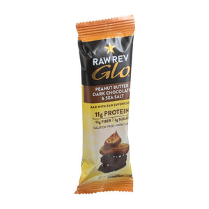 Raw Revolution Glo Bar - Peanut Butter Dark Chocolate And Sea Salt - 1.6 Oz - Case Of 12