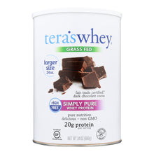 Load image into Gallery viewer, Tera&#39;s Whey Protein - Rbgh Free - Fair Trade Dark Chocolate - 24 Oz