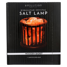 Load image into Gallery viewer, Evolution Salt Crystal Salt Lamp - Wooden Basket - 1 Count