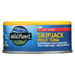 Wild Planet Wild Skipjack Light Tuna - No Salt Added - Case Of 12 - 5 Oz.