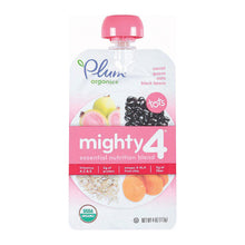 Load image into Gallery viewer, Plum Organics Mighty 4 Blends Tots - Guava Pomegranate Black Bean Carrot And Oat - Case Of 6 - 4 Oz.