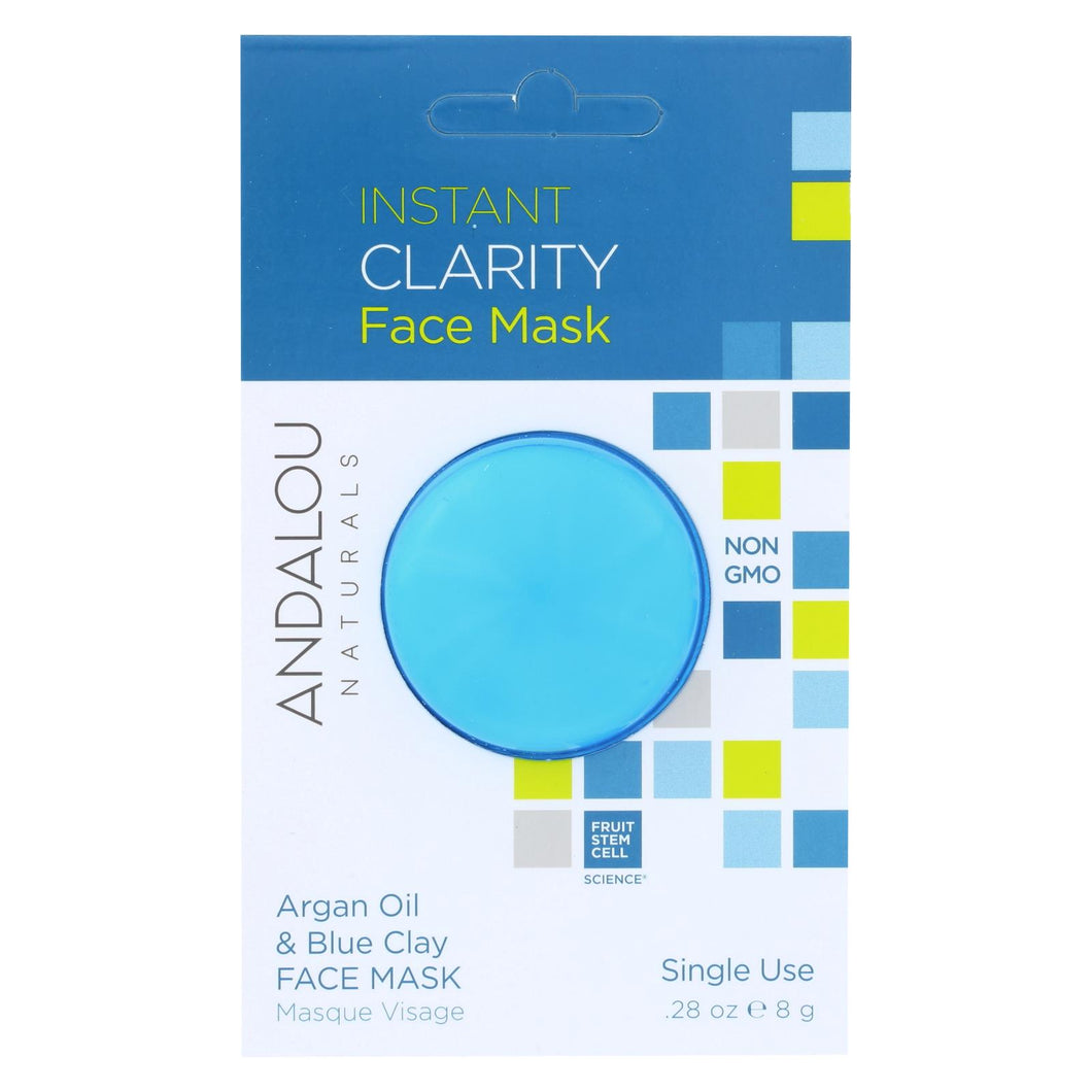 Andalou Naturals Instant Clarity Face Mask - Argan Oil & Blue Clay - Case Of 6 - 0.28 Oz