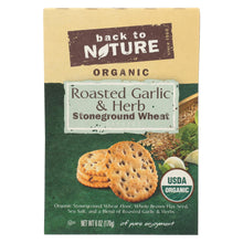 Load image into Gallery viewer, Back To Nature Crackers - Roasted Garlic And Herb Stoneground Wheat - Case Of 6 - 6 Oz.