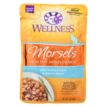 Load image into Gallery viewer, Wellness Pet Products Cat Food - Morsels With Turkey And Duck In Savory Sauce - Case Of 24 - 3 Oz.