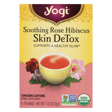 Load image into Gallery viewer, Yogi Tea - Organic - Soothing Rose Hibiscus Skin Detox - Case Of 6 - 16 Bag