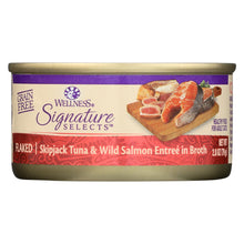 Load image into Gallery viewer, Wellness Pet Products - Signature Selects Cat Food - Skipjack Tuna And Wild Salmon Entree In Broth - Case Of 12 - 2.8 Oz.