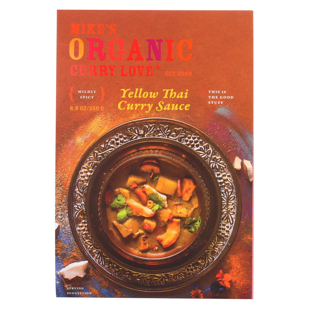 Mike's Organic Curry Love - Organic Curry Simmer Sauce - Yellow Thai - Case Of 6 - 8.8 Fl Oz.