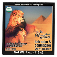 Load image into Gallery viewer, Light Mountain Organic Hair Color And Conditioner - Dark Brown - 4 Oz