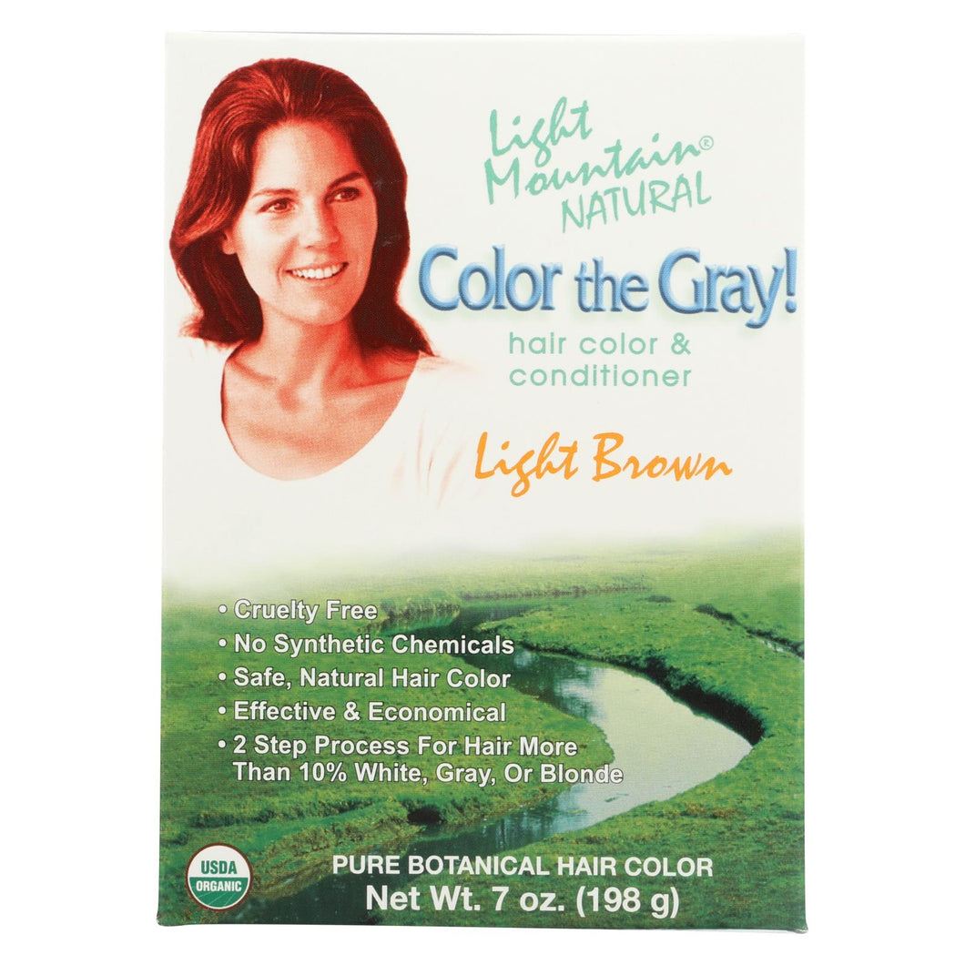 Light Mountain Hair Color - Color The Gray! Light Brown - Case Of 1 - 7 Oz.