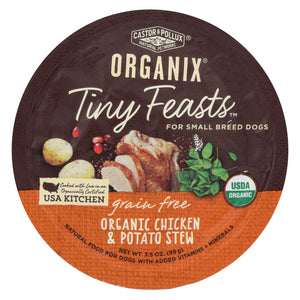 Castor And Pollux Dog - Organic - Tiny Feasts - Chicken - Case Of 12 - 3.5 Oz