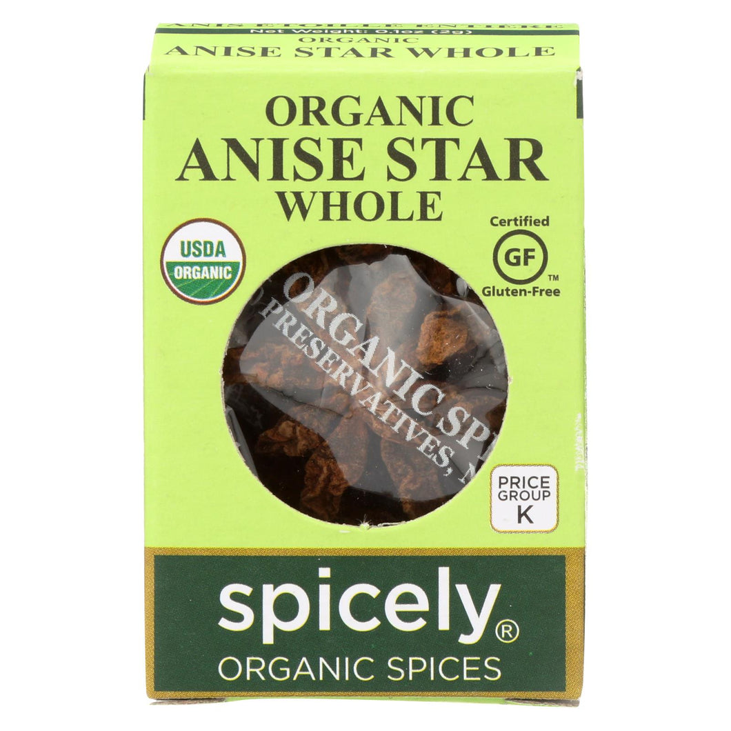 Spicely Organics - Organic Star Anise - Whole - Case Of 6 - 0.1 Oz.
