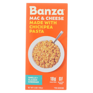 Banza - Chickpea Pasta Mac And Cheese - Shells And Classic Cheddar - Case Of 6 - 5.5 Oz.