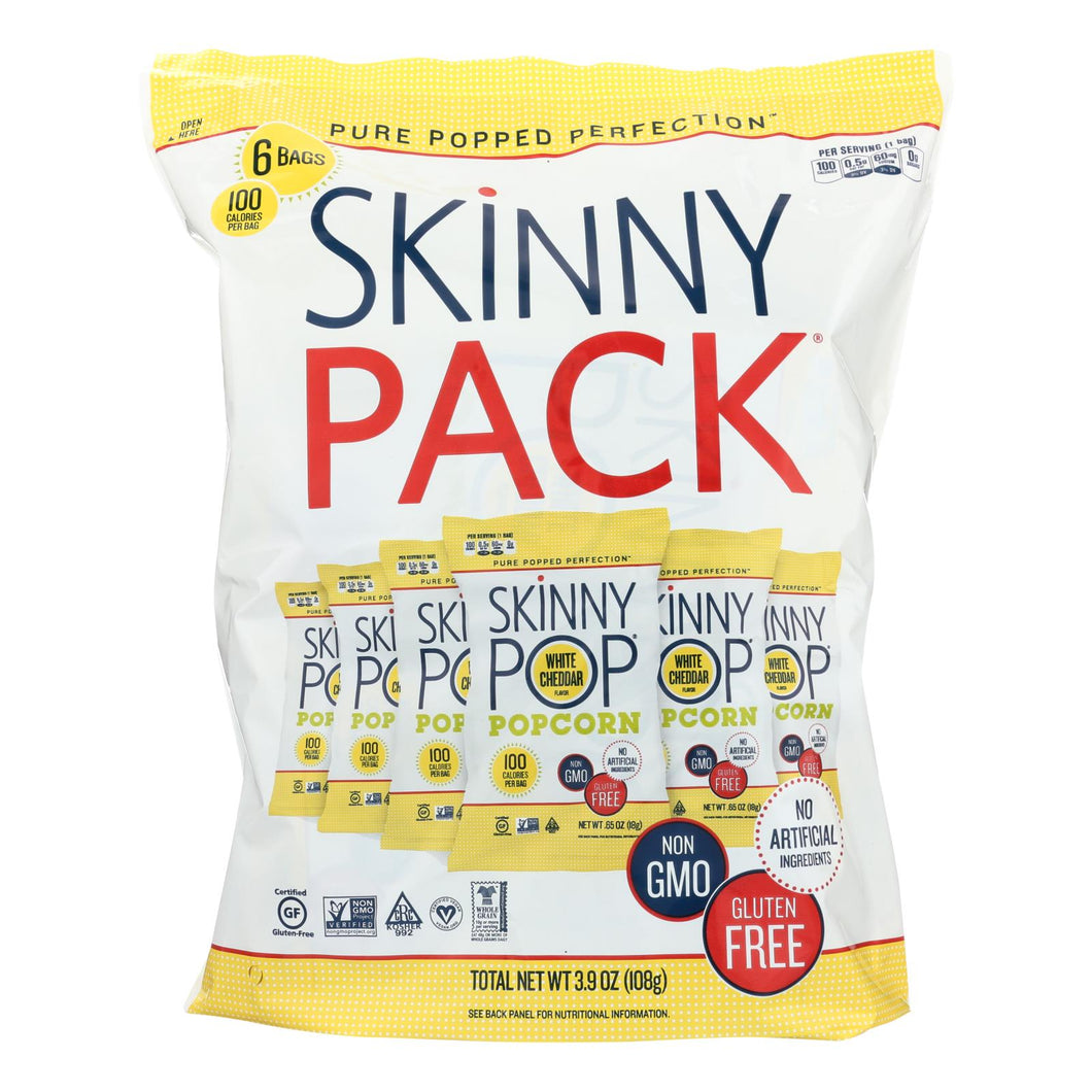Skinnypop Popcorn Skinny Pop - White Cheddar - Case Of 10 - 0.65 Oz.