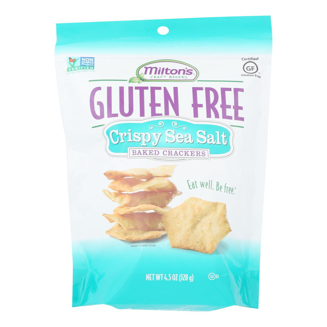 Miltons Gluten Free Baked Crackers - Crispy Sea Salt - Case Of 12 - 4.5 Oz.