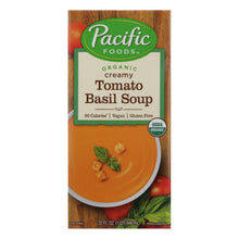 Load image into Gallery viewer, Pacific Natural Foods Tomato Basil Soup - Creamy - Case Of 12 - 32 Fl Oz.