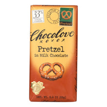 Load image into Gallery viewer, Chocolove Xoxox - Premium Chocolate Bar - Milk Chocolate - Pretzel - 2.9 Oz Bars - Case Of 12